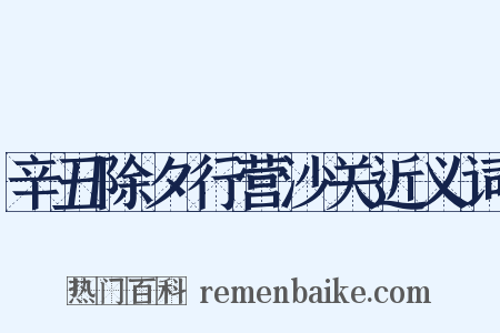 辛丑除夕行营沙关近义词是什么意思的图片